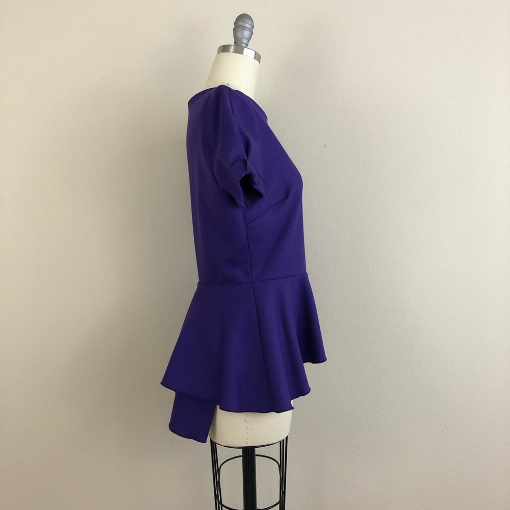 Elie Tahari  Gabby Asymmetrical Peplum Hem Blouse - Picture 5 of 6